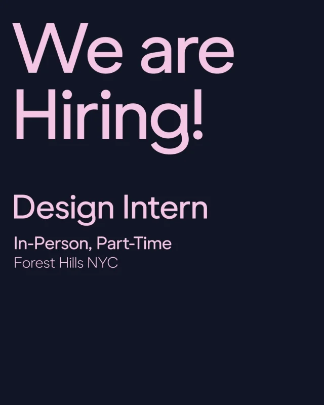 We’re hiring - Design Intern (part time, on site in Forest Hills, NYC)

This is a paid role (NYS min wage) with a tentative start date of April 7 and a 3-day per week commitment. Only apply if you can commit to these requirements.

Email resume and link (under 3mb) to portfolio@kudos.nyc

#werehiring #designagency #jobopenings #internship